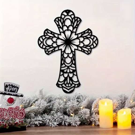 Vintage Iron Cross Wall Art - Premium Metal Sculpture for Modern Home Decor