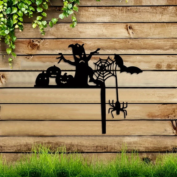 Vintage Iron Halloween Door Corner Frame Metal Wall Art - Spooky Statue Mural | Suitable for Home & Outdoor Decor | Ideal Gift for Family & Friends, Perfect for Halloween & Christmas.Wall Pediments