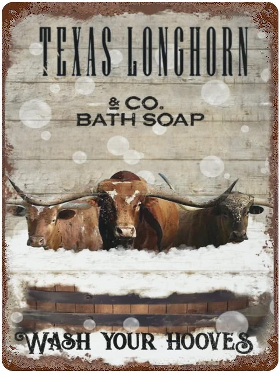 Targa in metallo vintage con scritta Wash Your Hooves, per casa, bar, pub, cucina, uomo, grotta, decorazione da parete