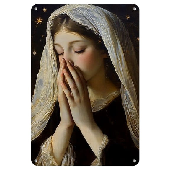 Vintage Iron Portrait Wall Art: Pretty Girl Picture, 8x12 Inches, Aesthetic Living Room Bedroom Gallery Bathroom Decor