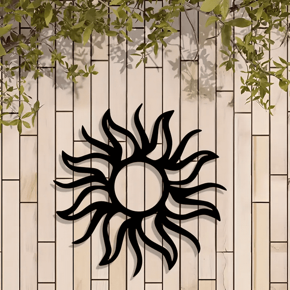 Vintage Iron Sun Wall Art, Abstract Solar Burst Metal Sculpture for Indoor or Outdoor Decor