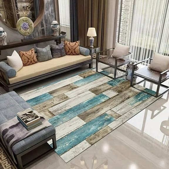 Vintage Irregular Wood Grain Carpet for Living Room Decor Sofa Table Large Area Rugs Hallway Balcony Antislip Floor Mat Alfombra