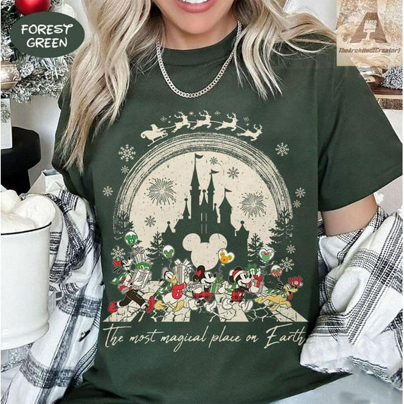 Vintage It's The Most Wonderful Time of The Year Disney Christmas Shirt,Cartoon Mickey and Friends Christmas Party 2025