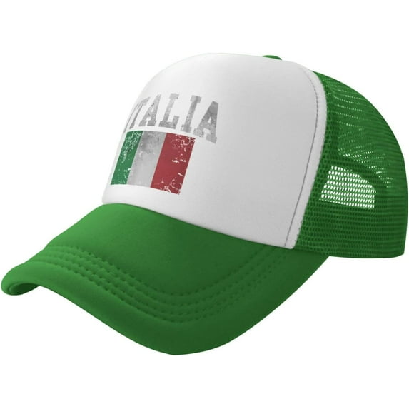Vintage Italia Italian Flag Italy Italiano Baseball Cap Vintage Men Women Low Profile Trucker Hats Adjustable Black