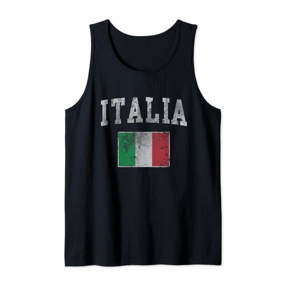 Vintage Italia Italian Flag Italy Italiano Tank Top Size S-3XL