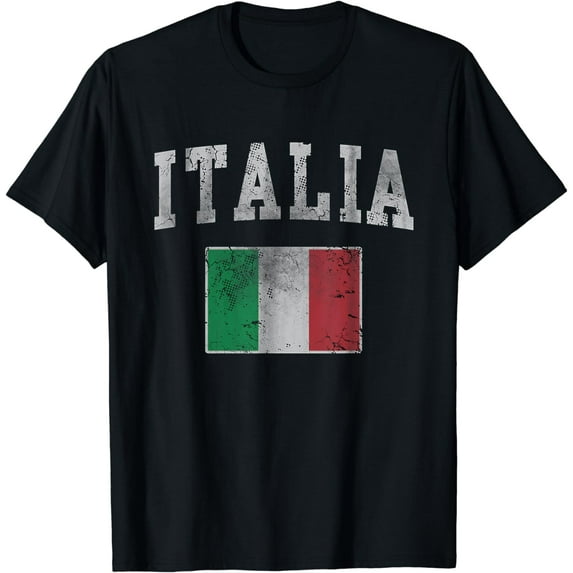 Vintage Italia Italian Flag Italy Men Women Kids Youth T-Shirt