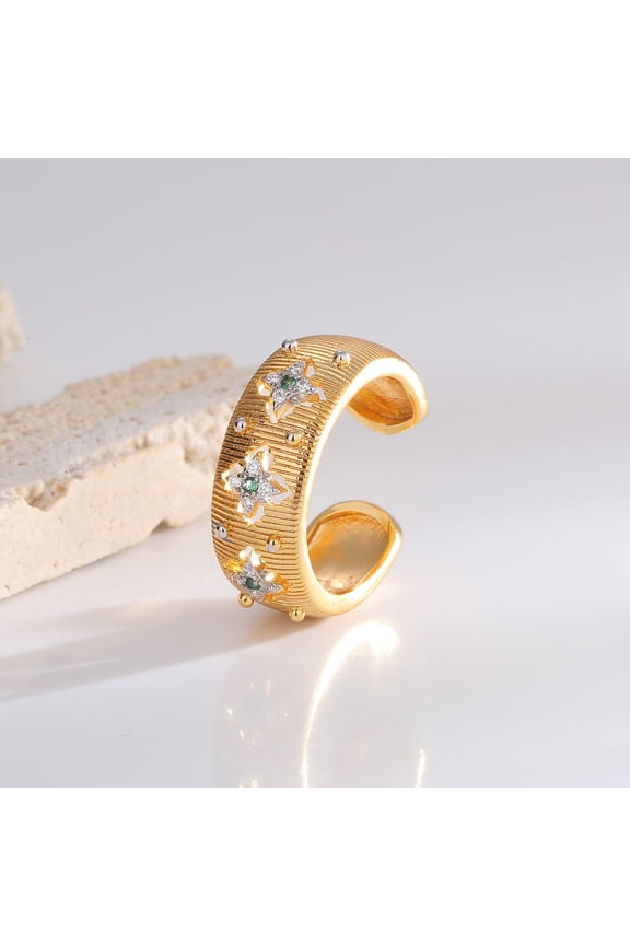 Vintage Italian Court-Style Ring for Women - Unique High-End Brushed Finish Jewelry