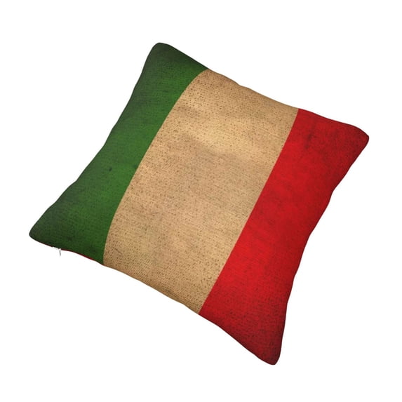 Vintage Italian Flag Throw Pillow Cushion Cover Colorful Decorative Square Pillow Case 26"x26"