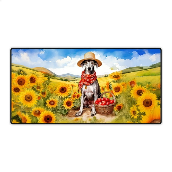 Vintage Italian Greyhound Says Hello Mother's Day Summer Sunflower Field Desk Mat Full Keyboard Mouse Pad Greyhound Dog Lover Large Mousepad - 12005