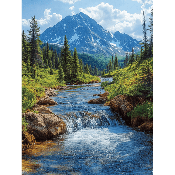 Mountain River Landscape Canvas Print/Wall Art Perfect for Living Room Bedroom Office Bathroom and Dining Room Decor