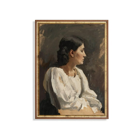 Vintage Italian Woman Portrait Art Poster Old Master Style Unframed Paper Print