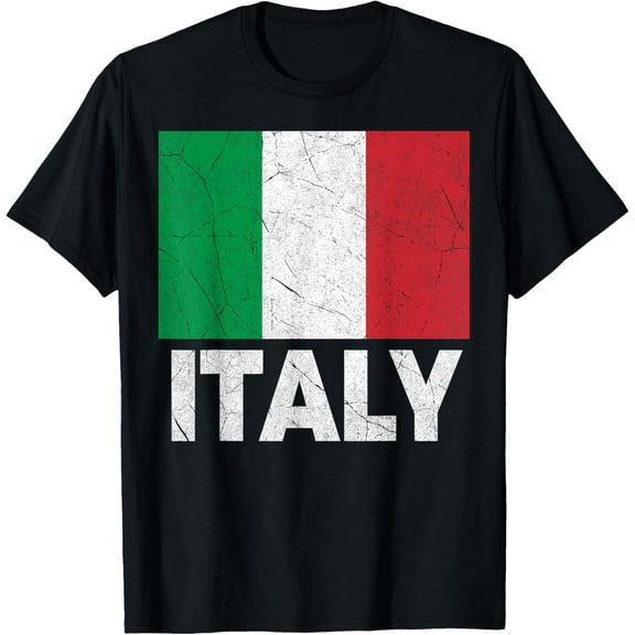 Vintage Italy Flag Italia Pride Italian Family Italiano T-ShirtMen and women, Black T-shirt, size: Extra large