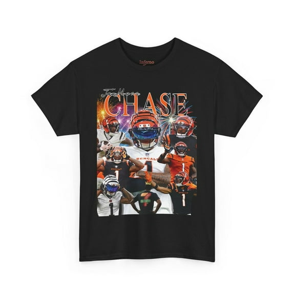 Vintage Ja'Marr Chase Graphic Tee Shirt,Black Color,Size L