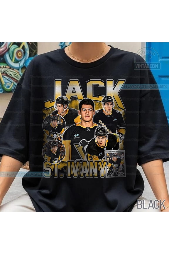 Vintage Jack St. Ivany shirt, Jack St. Ivany Tee, Bootleg Rap tee, Pittsburgh Hockey Tee ,Black Color,Size L