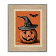 thumbnail image 1 of Vintage Jack-o-Lantern Stamp Gray Framed Giclee Art, design by Arlington Prints, 1 of 9