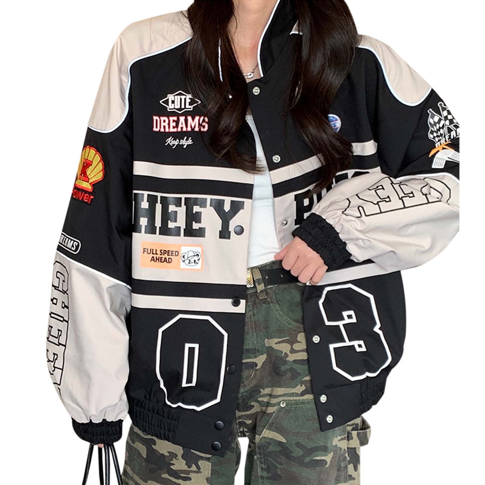 Vintage Jacket Women Jackets Cropped Leather Jacket Women Loose Autumn Men Beige Jacket Walmart