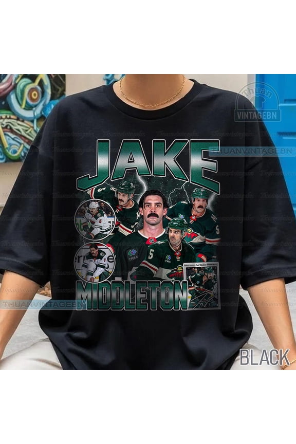 Vintage Jake Middleton shirt, Jake Middleton Tee, Bootleg Rap tee, Minnesota Hockey Tee