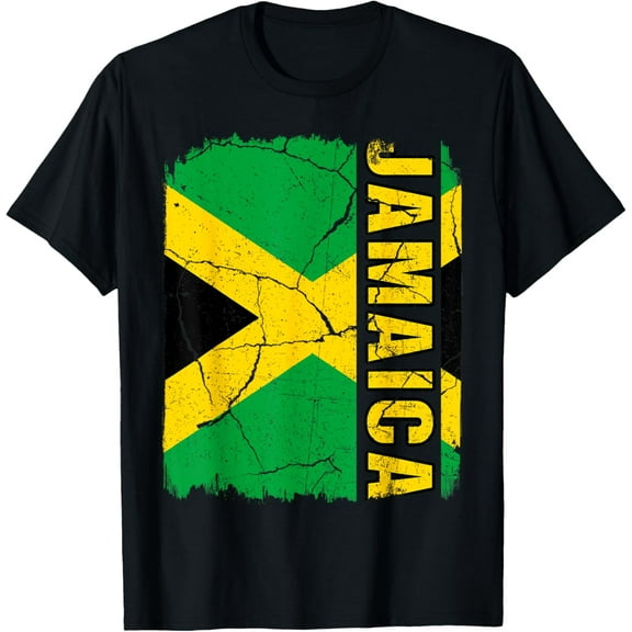 Vintage Jamaican Flag Jamaica Pride Roots Heritage Gift T-Shirt