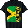 thumbnail image 1 of Vintage Jamaican Flag Jamaica Pride Roots Heritage Gift T-Shirt, 1 of 3