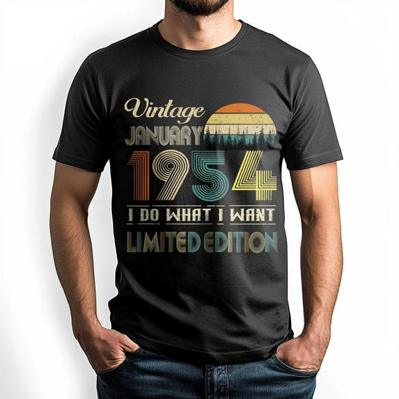 Vintage January 1954 T-Shirt - Retro Style Birthday Tee for Men - Meaningful Birthday Gift for January Born