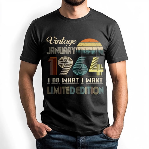 Vintage January 1964 T-Shirt - Retro Style Birthday Tee for Men - Meaningful Birthday Gift for January Born