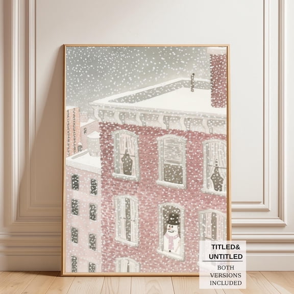 Vintage January 1985 New York Magazine Cover Art Snowy Winter City Scene Red Brick Building Illustration Cozy Snowfall Wall Decor Poster, Unframed Poster Size 24x36 F03.1.21l569