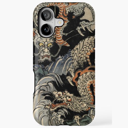 Vintage Japan Dragon Art Phone Cover for iPhone 11 12 13 14 15 16 17 Pro Max