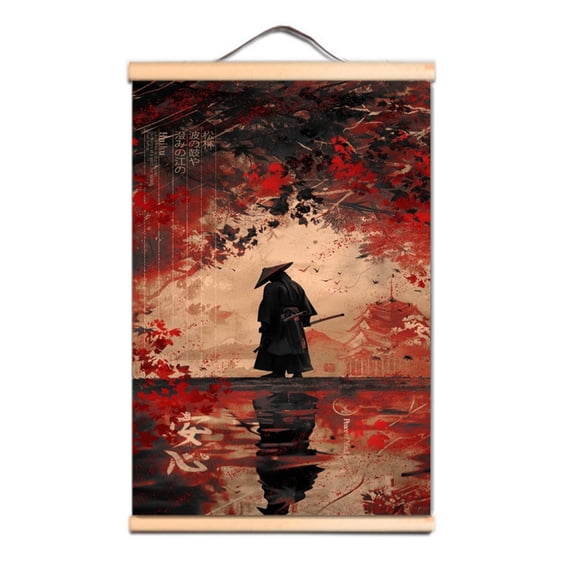 Vintage Japan Samurai Bushido Tattoo Art Poster Wall Chart Room Decor Scroll Painting 0,Multicolor,15.7X23.6 inches