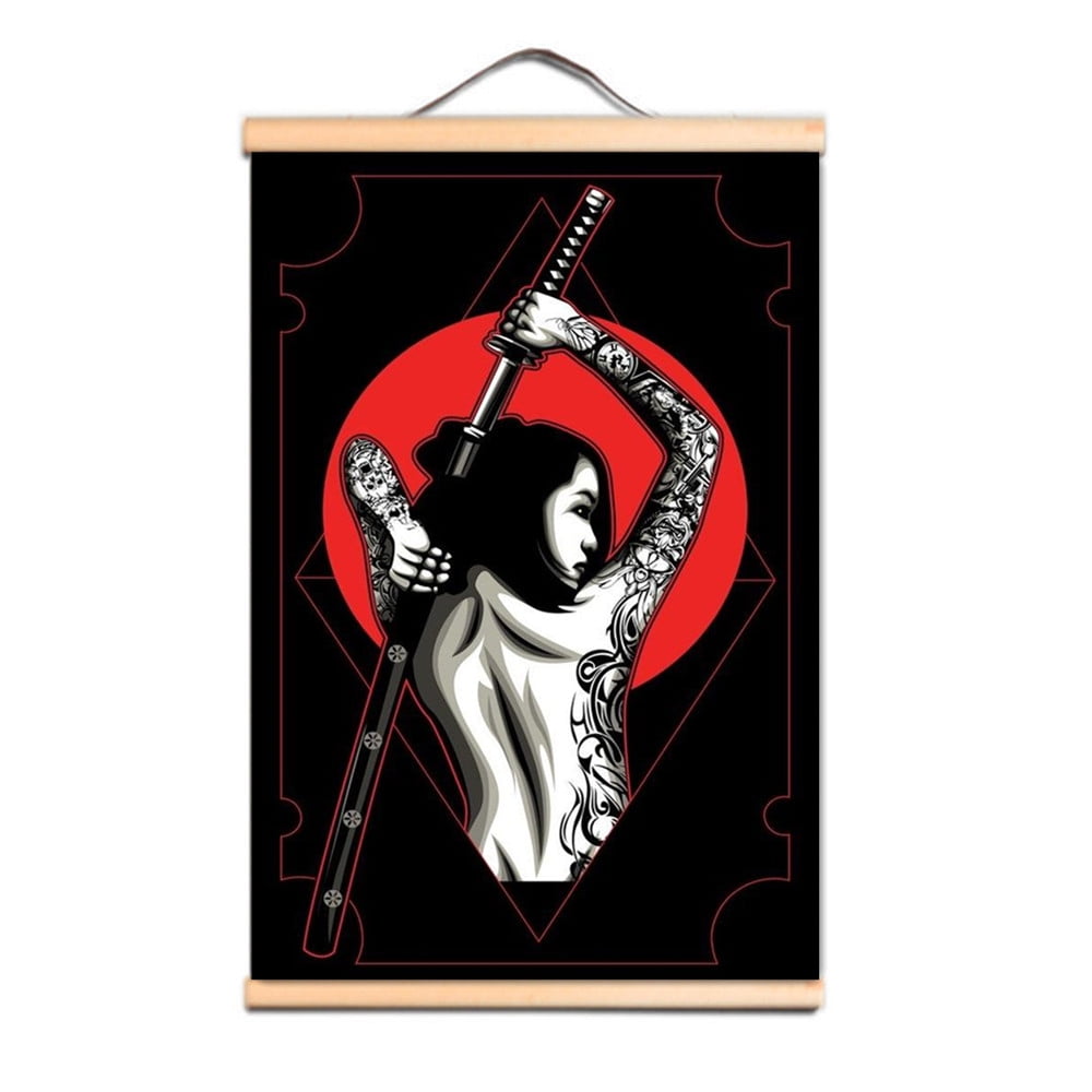 Bushido Flags Vintage Japan Samurai Bushido Wall Art Poster Wall Hanging Flag Scroll ...