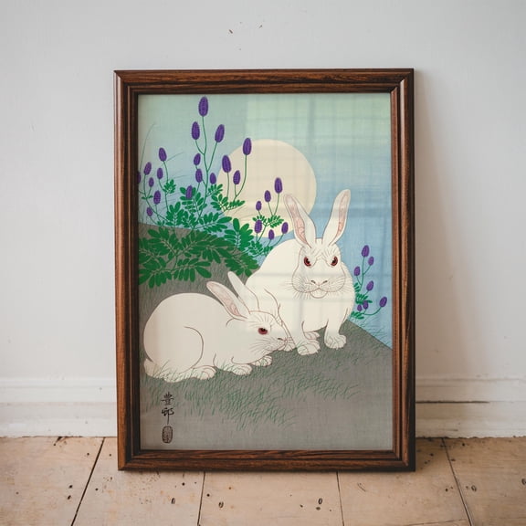 Vintage Japanese Art Ohara Koson Rabbit Print Japanese Wall Art House Decor Wall Art Prints Japan Art