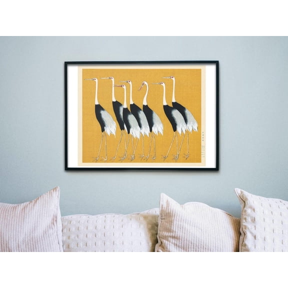 Vintage Japanese Art Red Crown Crane Ogata Korin Unframed Paper Print