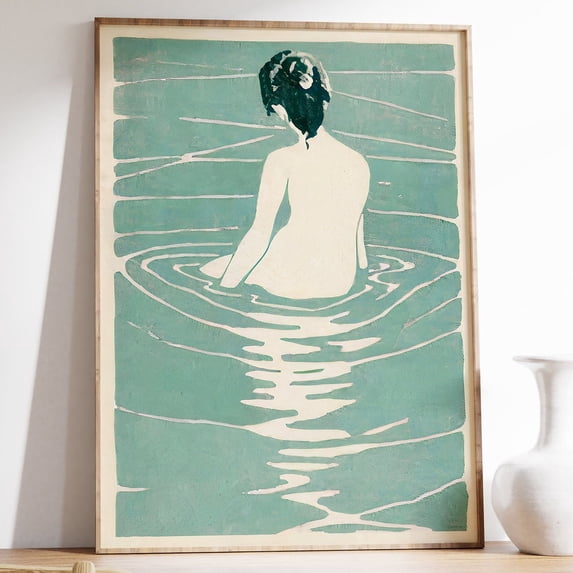Vintage Japanese Female Illustration Ukiyo-e Poster, Unframed Paper Poster 24x36in