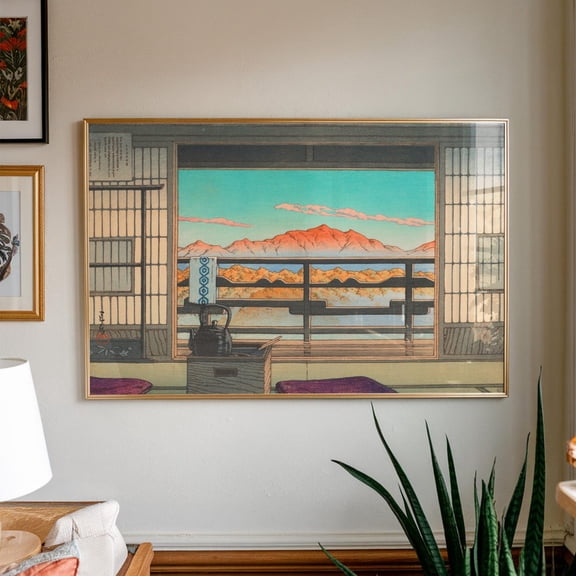 Vintage Japanese Poster: Kawase Hasui, Shiobara Spa - Ukiyo-E Giclée Art, Stretched Canvas Size 12x18