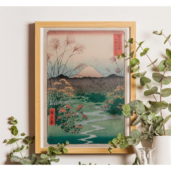 Vintage Japanese Poster, Plain In Kai Province 1858 Hiroshige Artwork Ukiyo-E Japanese Posters Japanese Art Edo Period Mount Fuji Poster, Unframed Poster Size 8x12