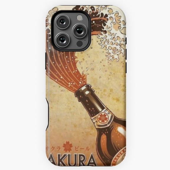 Vintage Japanese Sakura Beer Ad Art Phone Case for iPhone 16 15 14 13 12 11 Pro Max