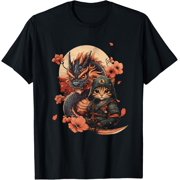 Vintage Japanese Samurai Ninja Cat Kawaii T-Shirt