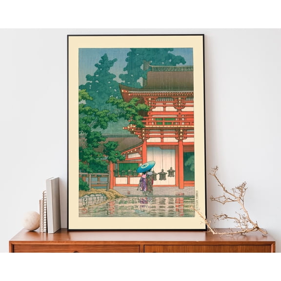 Vintage Japanese Temple Art Print Vintage Woodblock Art Kasuga Shrine By Kawase Hasui Cool Japandi Decor Zen Poster , Poster Only