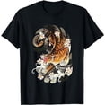 thumbnail image 1 of Vintage Japanese Tiger Traditional Asian Cherry Blossom Art T-Shirt, 1 of 5