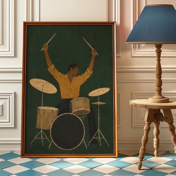 Vintage Jazz Afrocentric Wall Art Retro Music Poster Bedroom Wall Decor , Poster Print Only