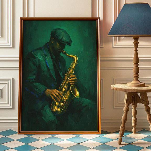 Vintage Jazz Afrocentric Wall Art Retro Music Poster