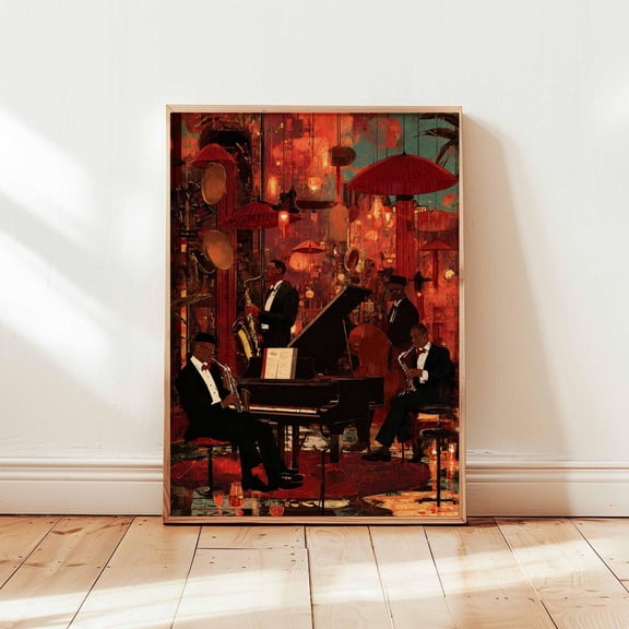 Vintage Jazz Band Musician Poster Unframed Paper Print