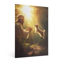 Vintage Jesus Canvas Wall Art Paint, Jesus Pictures Canvas Print Posters Wall Decor, Christian Christmas Wall Art Home Church Decor for Living & Prayer Room Bedroom Wall Decor Framed