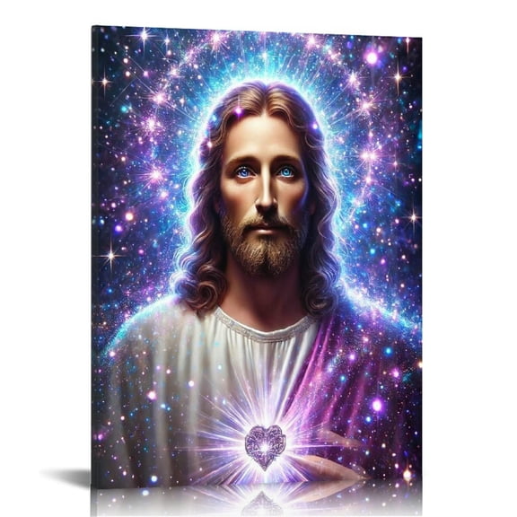 Vintage Jesus Canvas Wall Art Print,Christian Pictures Canvas Print Posters Wall Decor, Religious Christian Gifts Wall Art Home Decor for Church Living Room Dining Room Decor Framed