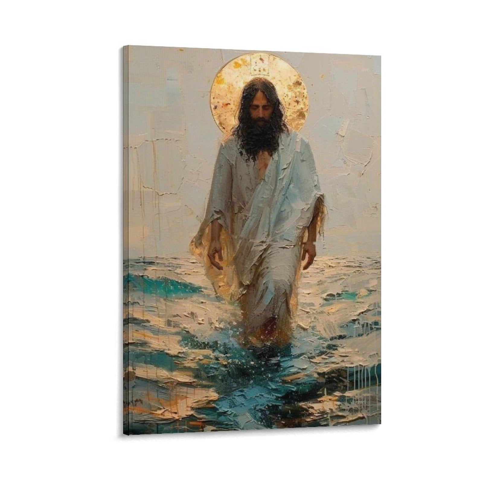 Vintage Jesus Christ Picture Wall Art Jesus Walking on Water Canvas ...