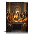 thumbnail image 1 of Vintage Jesus Last Supper Canvas Wall Art Print , Christian Pictures Canvas Print Posters Wall Decor, Religious Christian Gifts Wall Art Home Decor for Church Living Room Dining Room Decor Framed ﻿, 1 of 5