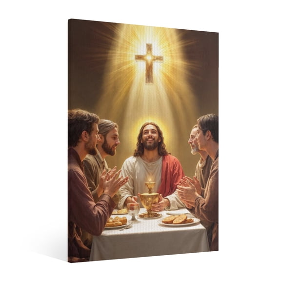 Vintage Jesus Last Supper Canvas Wall Art Print , Christian Pictures Canvas Print Posters Wall Decor, Religious Christian Gifts Wall Art Home Decor for Church Living Room Dining Room Decor Framed