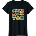 thumbnail image 1 of Vintage Jesus Loves You Christian Women gift T-Shirt, 1 of 3