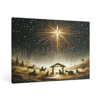 Vintage Jesus Nativity Scene Canvas Wall Art Paint Framed , Christian Watercolor Jesus Wall Art Decor,Christmas Wall Religious Artwork for Home Living Room,Bedroom Wall Decor