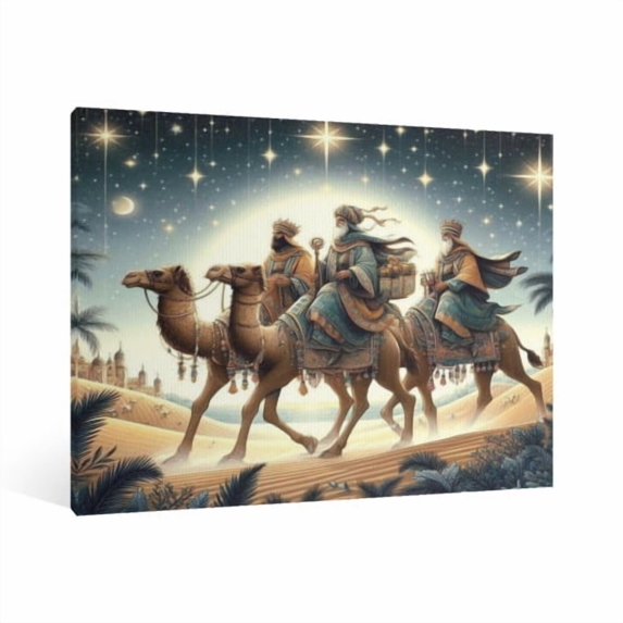 Vintage Jesus Nativity Scene Canvas Wall Art Paint Framed , Christian Watercolor Jesus Wall Art Decor,Christmas Wall Religious Artwork for Home Living Room,Bedroom Wall Decor