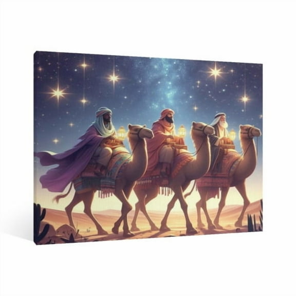 Vintage Jesus Nativity Scene Canvas Wall Art Paint Framed , Christian Watercolor Jesus Wall Art Decor,Christmas Wall Religious Artwork for Home Living Room,Bedroom Wall Decor